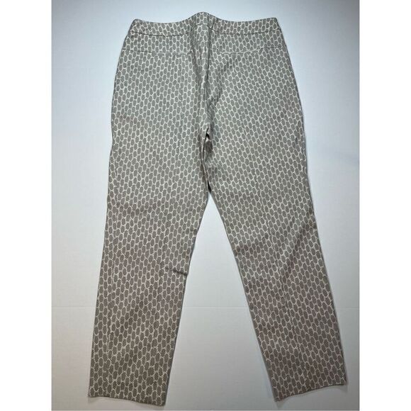 Adrianna Papell Taupe Printed Straight Leg Pants Flat Front Work Wear Size Large - Picture 7 of 10